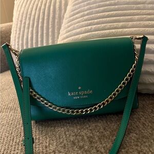 Kate Spade Emerald Crossbody Bag with Gold Chain
